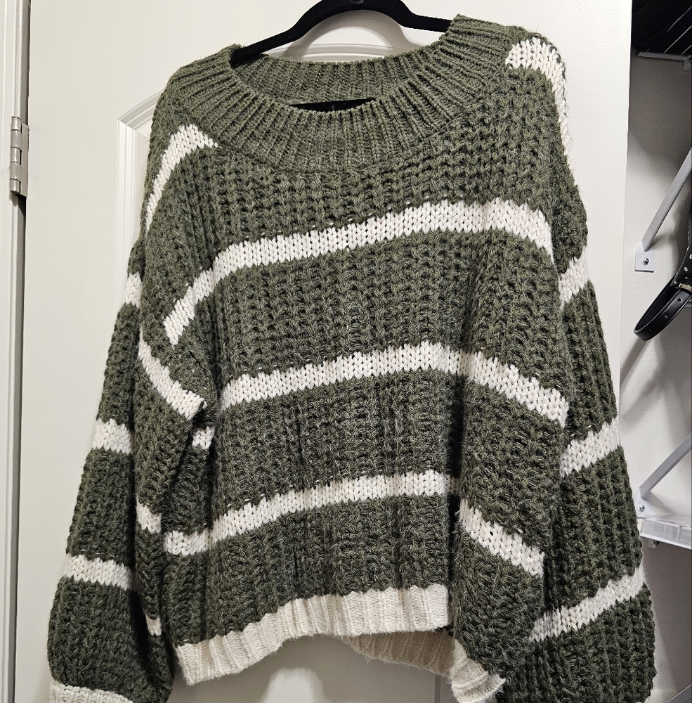 Chunky Knit Striped Maternity Sweater